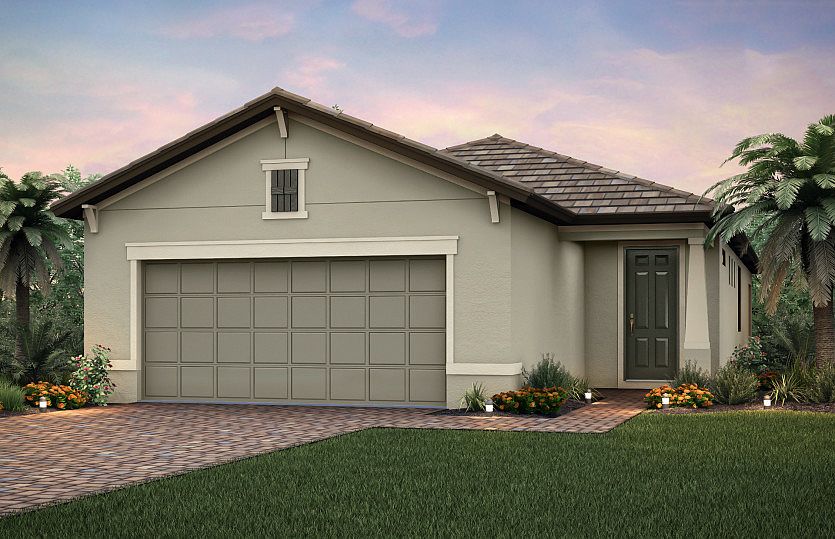 Exterior C2A with decorative pavered brick driveway