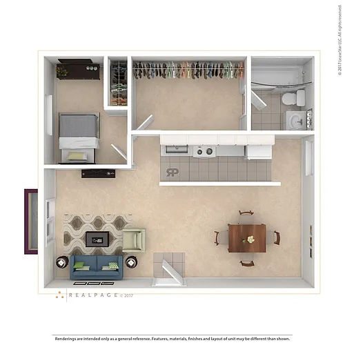 Floor plan 1 Bedroom 1 Bath