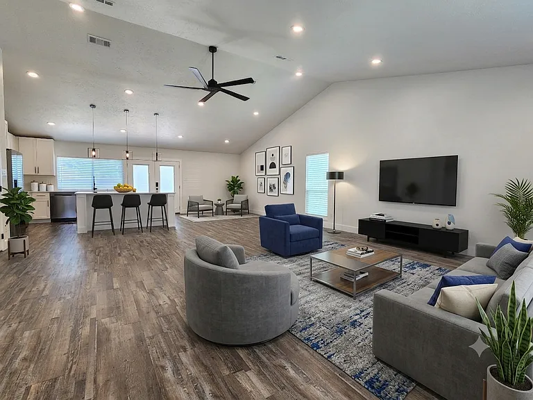 Virtually staged living room