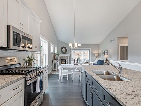 open concept kitchen with large island
