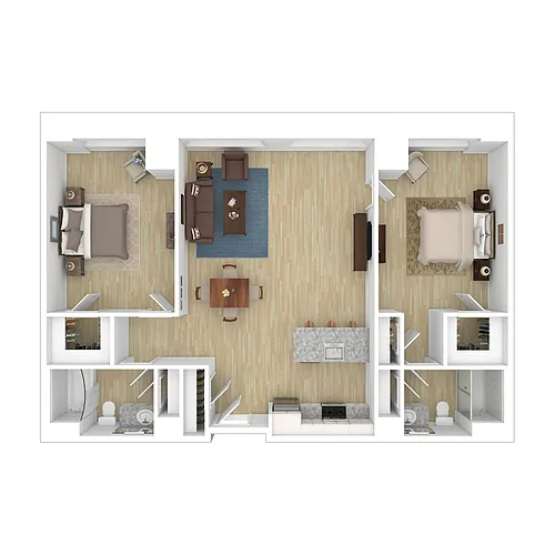 Floor plan Mill 8 - 2 Bedroom 2 Bathroom - Rope