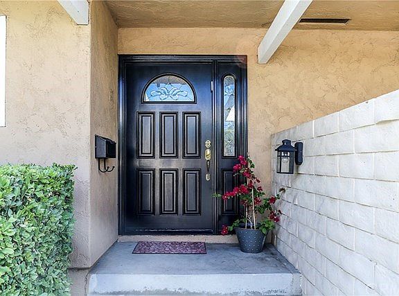 Custom front door with side-light. The entrance to a beautiful home