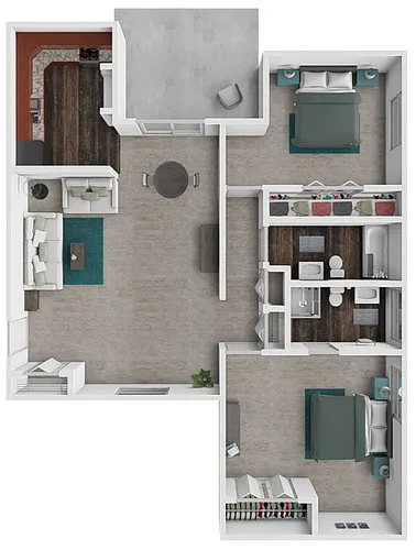 Floor plan Economy- 2Bed 2Bath