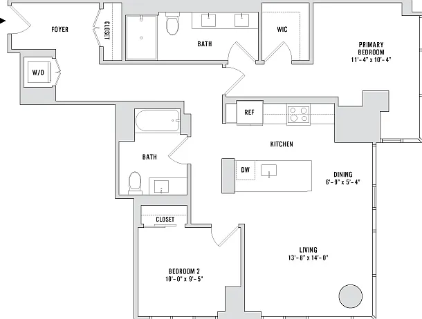 Two Bedroom B6 - 1145 Sq. Ft. - Residences 401-3901 Two Bedroom B6 - 1145 Sq. Ft. - Residences 401-3901