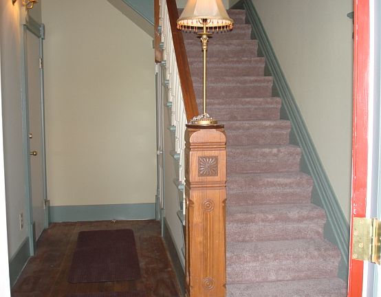 Main Entrance Stairway, Main Floor Entrance to 608A apartment is on the left.