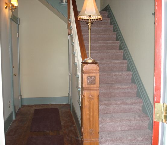 Main Entrance Stairway, Main Floor Entrance to 608A apartment is on the left.