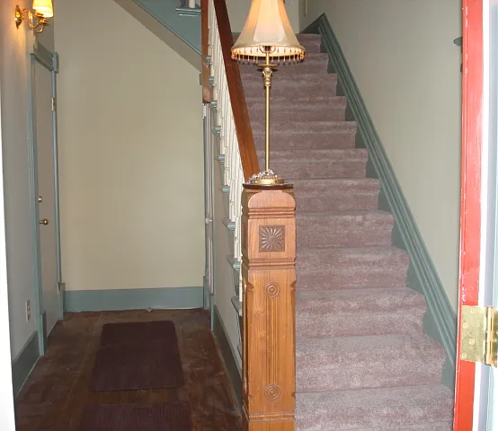 Main Entrance Stairway, Main Floor Entrance to 608A apartment is on the left.