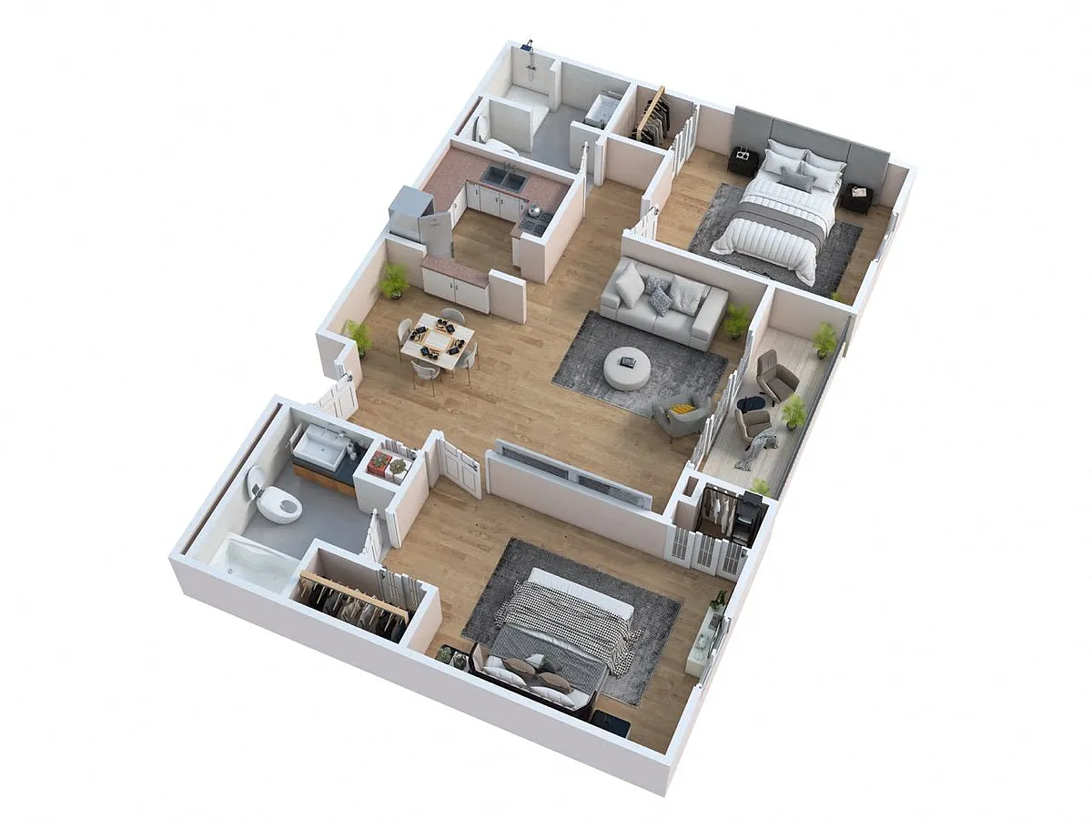 Floor plan Two Bedroom - Clover