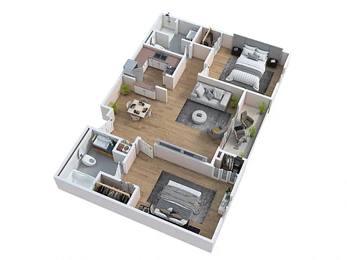 Floor plan Two Bedroom - Clover