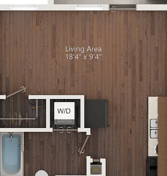 Aztec: S1- Studio | 1BA | 399 SF Aztec: S1- Studio | 1BA | 399 SF