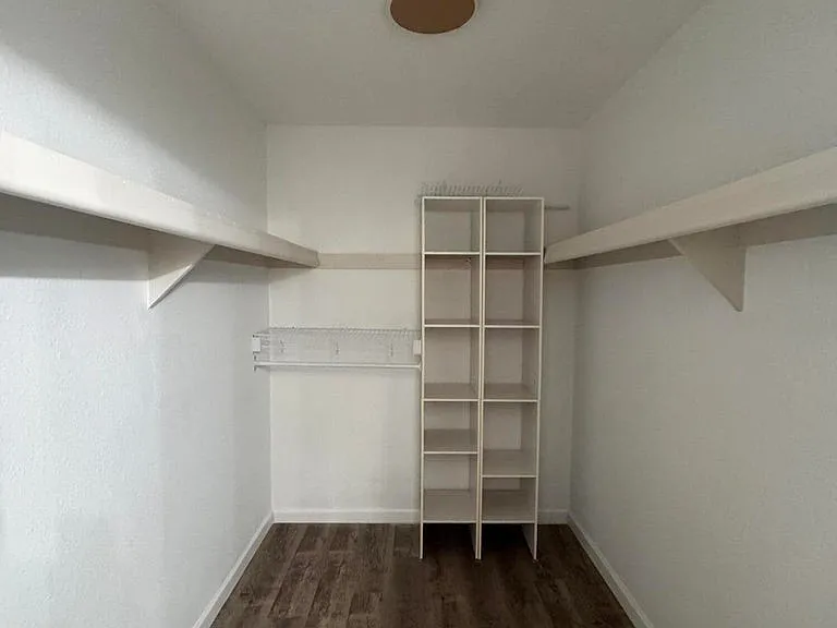 Primary bedroom walk-in closet