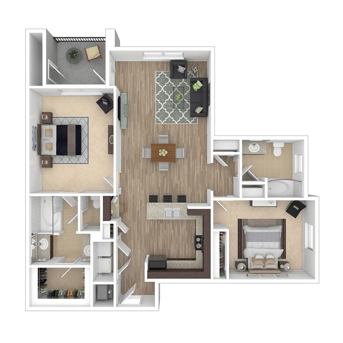Floor plan 2x2 Large - Bossier