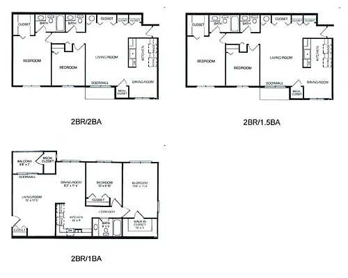 Floor plan 2 Bedroom 1 Bath