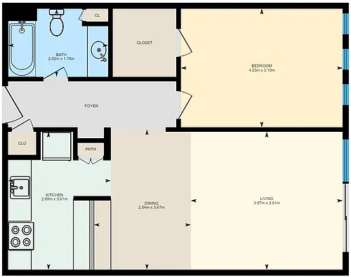 Floor plan B2-BW