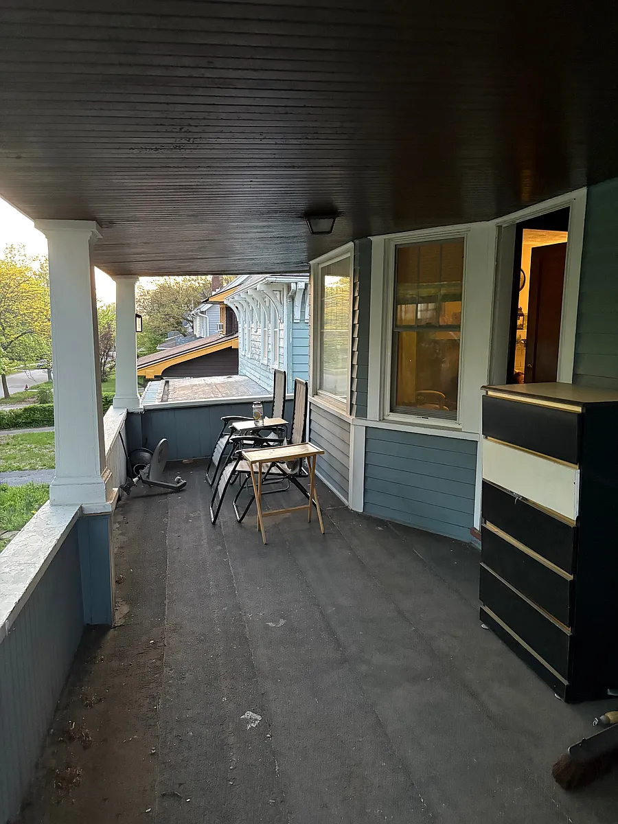 Second floor porch overlooking tree lined neighborhood - 3265-67 Berkshire Rd