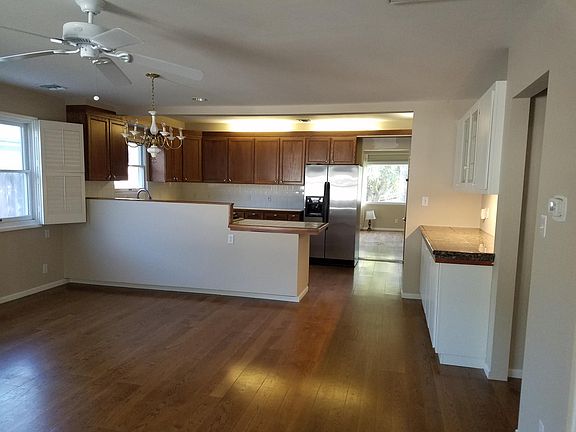 Great room with kitchen, eating area with built-in buffet & large family room