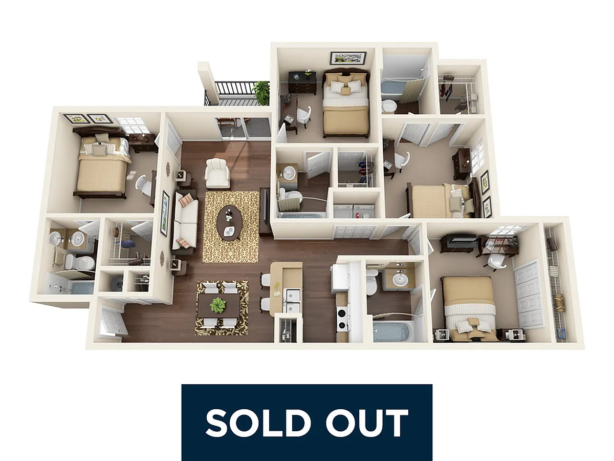 Floor plan 4 Bedroom 4 Bath