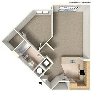 Floor plan 1X1 823-A01