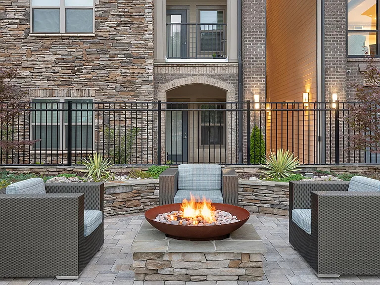 Your outdoor pool features a fireside lounge