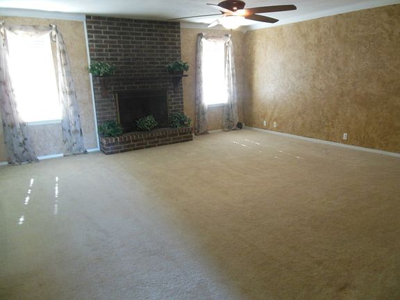 living room with fire place