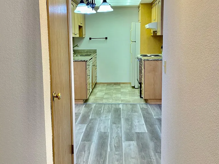 The Hallway, looking towards kitchen. Washer closet on the left.