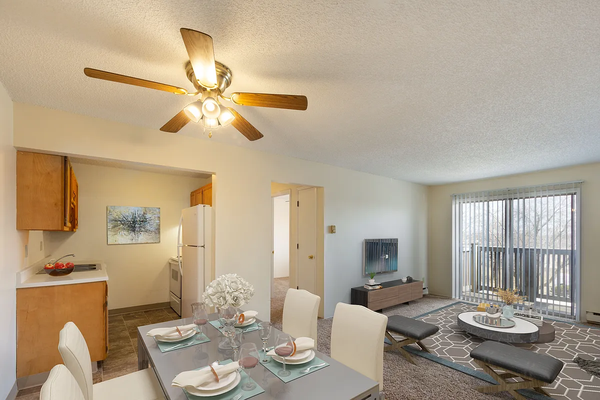 Staged living room - Park Ridge Apartments