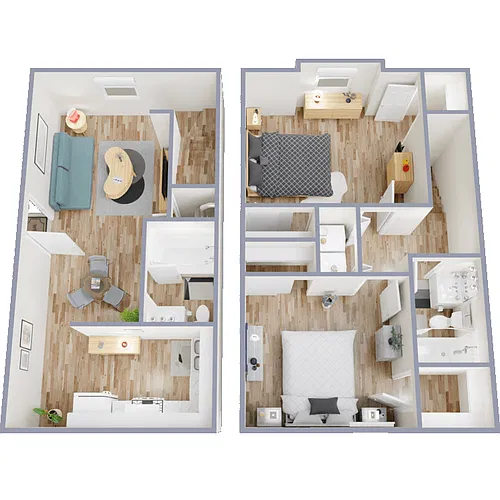 Floor plan 1 Bed 1 Bath C