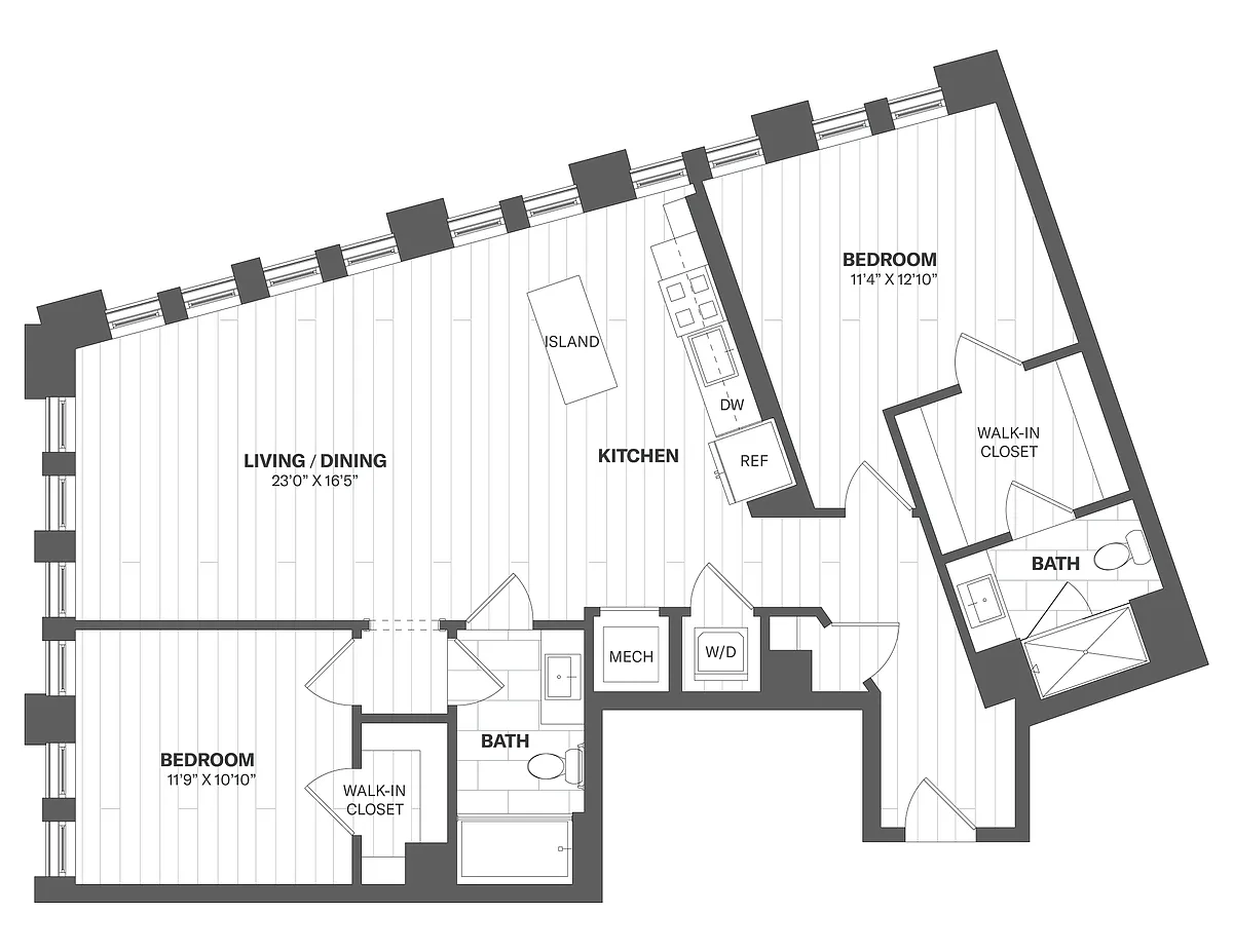 Floor plan 2F - 2 Bed/2 Bath