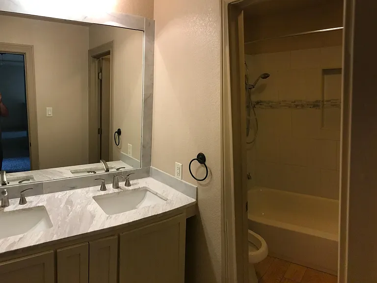 Jack and Jill top floor hallway bathroom