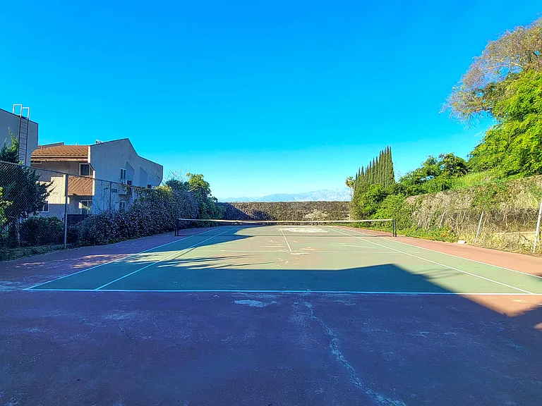 Private tennis court.