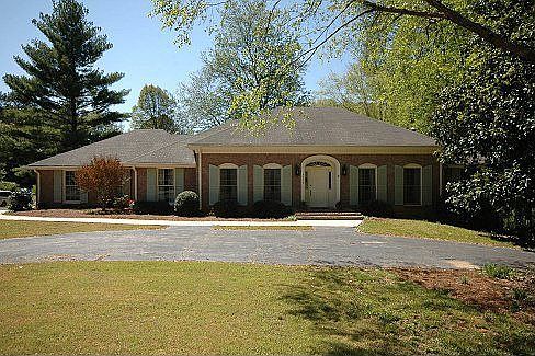 Corner lot with circular driveway