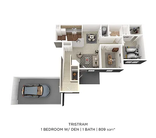 Floor plan One Bedroom w/Den