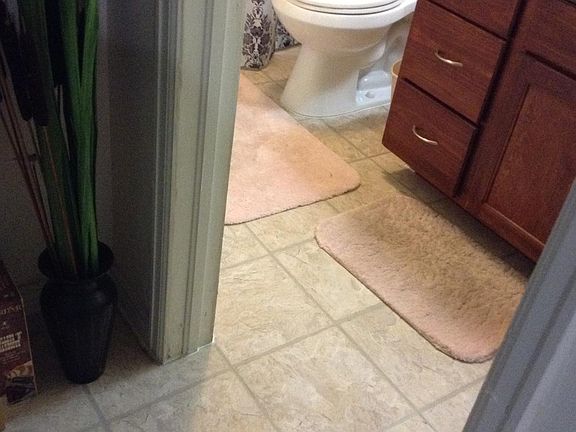 Bathroom with new floor.