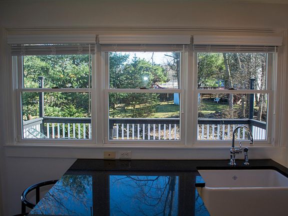View to deck and backyard from the kitchen