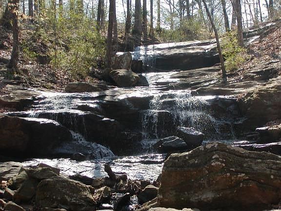 Waterfall behind house