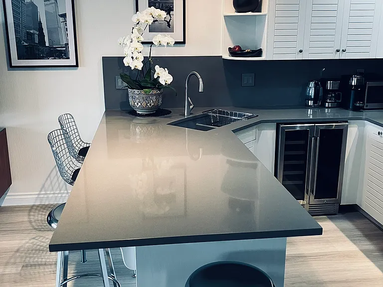 Large Quartz Countertop.