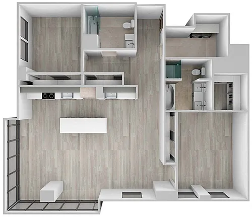 Floor plan Residences 09 (2BR/2BA)