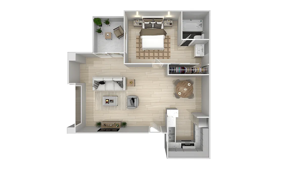 Floor plan One bedroom One bath 625sf
