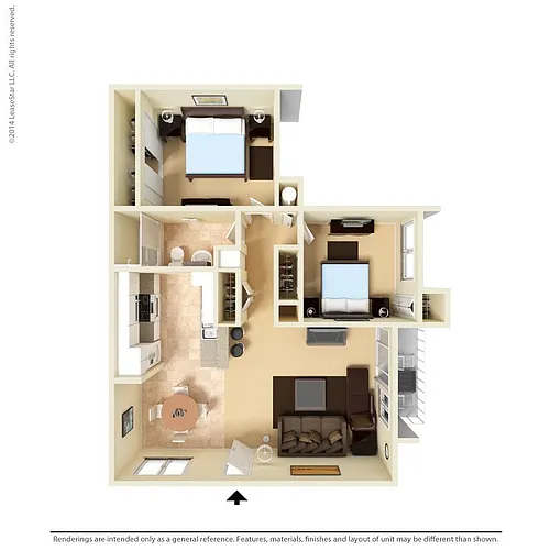 Floor plan 2BR 1BA