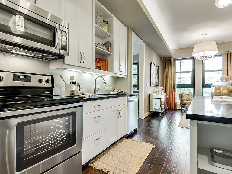 Kitchen space with modern finishes.