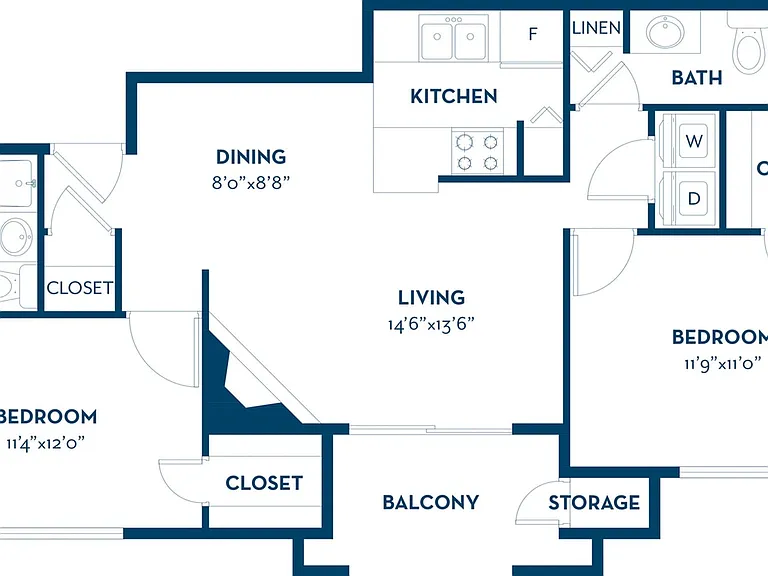 2 Bedroom | 2 Bath | 887 SF 2 Bedroom | 2 Bath | 887 SF