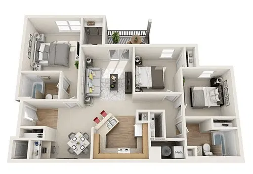 Floor plan 3 Bed 2 Bath 40%