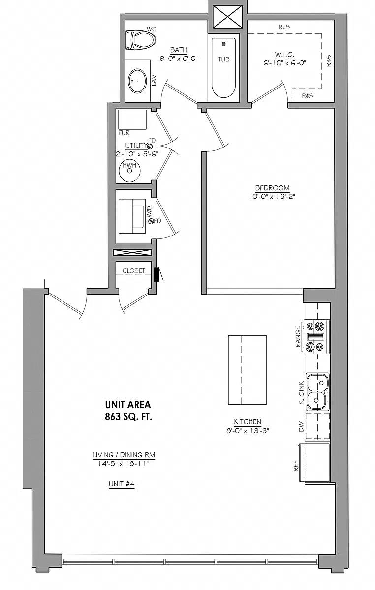 Floor plan 1 Bedroom - 1 Bathroom Loft