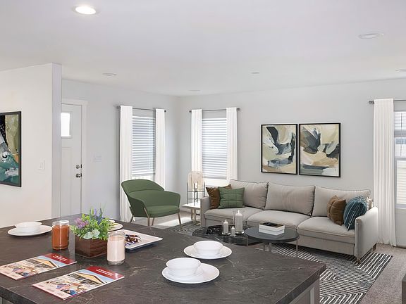 high ceilings, large living room