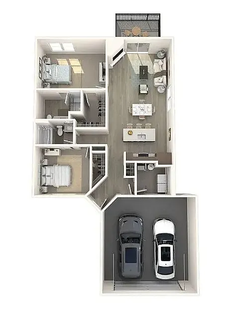Floor plan 2 Bedroom 2 Bath Townhome