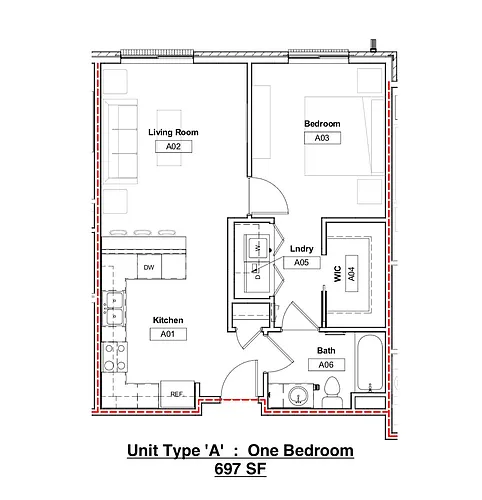 Floor plan One Bedroom