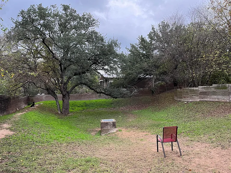 Fenced in dog park on site