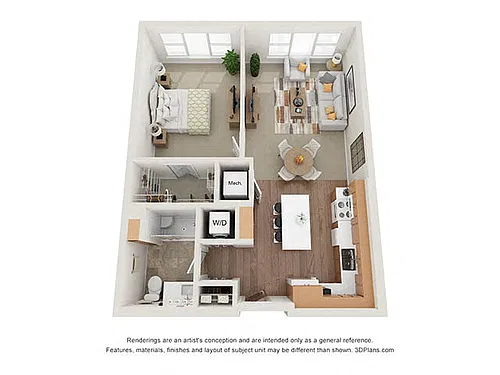 Floor plan One Bedroom - G