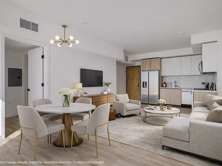Certain photos may include virtual staging for illustrative purposes only. Furniture and decor shown are not included in the lease. No structural changes, alterations to layout, finishes, fixtures, or views have been made to the unit.