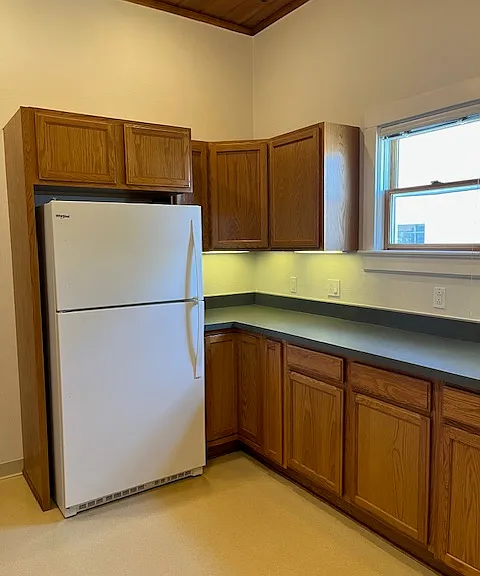 refrigerator and more kitchen cabinets & counterspace